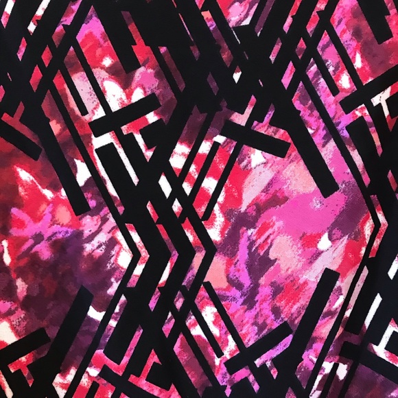 Expo New York Sleeveless Dress Size 12 POCKETS Geometric Print Black Pink - Picture 9 of 9